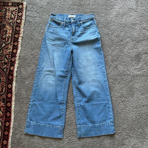 Madewell Wide Leg Crop Jeans - Picture 1 of 8